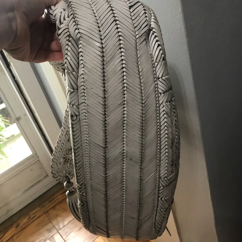 Anya Hindmarch London Woven Leather Neeson Tassel Tote Handbag - Picture 7 of 12